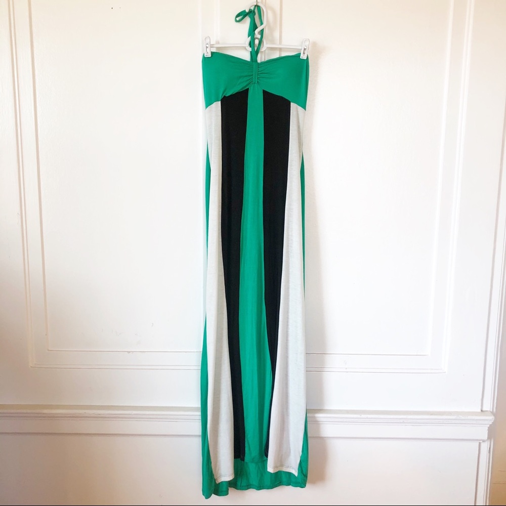 Green super soft jersey maxi dress
